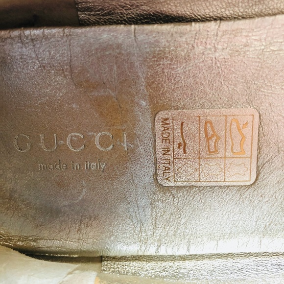 GUCCI Metallic Gold Guccissima Leather Ballet Flats - Picture 11 of 16